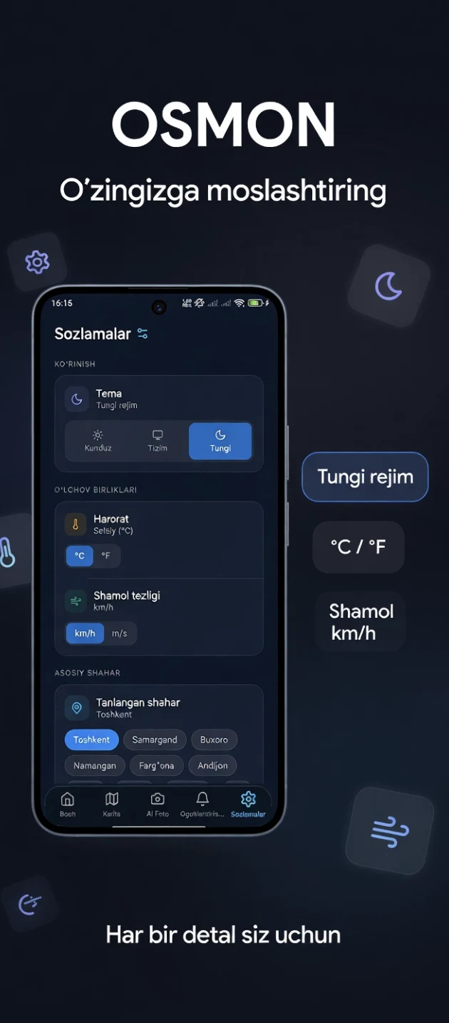 Ob havo uz screenshot